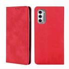 For Motorola MOTO G52j 5G Skin Feel Magnetic Horizontal Flip Leather Phone Case(Red) - 1