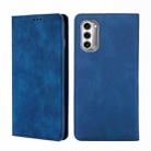 For Motorola MOTO G52j 5G Skin Feel Magnetic Horizontal Flip Leather Phone Case(Blue) - 1