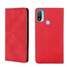 For Motorola Moto E20 Skin Feel Magnetic Horizontal Flip Leather Phone Case(Red) - 1