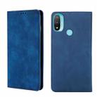 For Motorola Moto E20 Skin Feel Magnetic Horizontal Flip Leather Phone Case(Blue) - 1