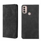 For Motorola Moto E40 Skin Feel Magnetic Horizontal Flip Leather Phone Case(Black) - 1