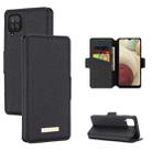 For Samsung Galaxy A12 5G MUXMA MX115 Cross Texture Oil Edge Flip Leather Phone Case(Black) - 1