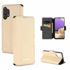 For Samsung Galaxy A32 5G MUXMA MX115 Cross Texture Oil Edge Flip Leather Phone Case(Gold) - 1