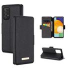 For Samsung Galaxy A52 5G / 4G MUXMA MX115 Cross Texture Oil Edge Flip Leather Phone Case(Black) - 1
