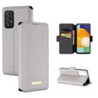 For Samsung Galaxy A52 5G / 4G MUXMA MX115 Cross Texture Oil Edge Flip Leather Phone Case(White) - 1