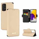 For Samsung Galaxy A72 5G / 4G MUXMA MX115 Cross Texture Oil Edge Flip Leather Phone Case(Gold) - 1