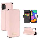 For Samsung Galaxy F62 / M62 MUXMA MX115 Cross Texture Oil Edge Flip Leather Phone Case(Pink) - 1