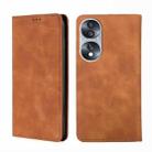 For Honor 70 Skin Feel Magnetic Horizontal Flip Leather Phone Case(Light Brown) - 1