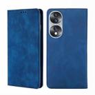 For Honor 70 Skin Feel Magnetic Horizontal Flip Leather Phone Case(Blue) - 1