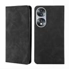 For Honor 70 Skin Feel Magnetic Horizontal Flip Leather Phone Case(Black) - 1