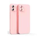 For iPhone 12 Lens Glass Film Liquid State Phone Case(Pink) - 1