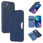 For iPhone 13 Shrimp Skin Texture Flip Leather Phone Case(Blue) - 1