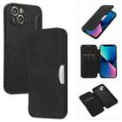 For iPhone 13 Shrimp Skin Texture Flip Leather Phone Case(Black) - 1