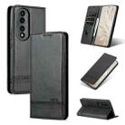 For Honor 70 AZNS Magnetic Calf Texture Flip Leather Phone Case(Black) - 1