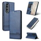 For Honor 70 Pro AZNS Magnetic Calf Texture Flip Leather Phone Case(Dark Blue) - 1