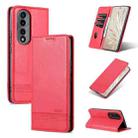 For Honor 70 Pro AZNS Magnetic Calf Texture Flip Leather Phone Case(Red) - 1