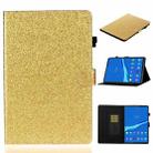 For Lenovo Tab M10 3rd Gen Varnish Glitter Powder Smart Leather Tablet Case(Yellow) - 1