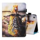 For Lenovo Tab M10 Plus 10.6 3rd Gen 2022 Coloured Drawing Stitching Smart Leather Tablet Case(Cat and Tiger) - 1