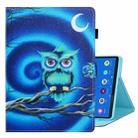 For Lenovo Tab M10 Plus 10.6 3rd Gen 2022 Coloured Drawing Smart Leather Tablet Case(Moon Owl) - 1