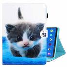 For Lenovo Tab M10 3rd Gen Coloured Drawing Smart Leather Tablet Case(Blue White Cat) - 1