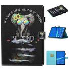 For Lenovo Tab M10 3rd Gen Coloured Drawing Stitching Smart Leather Tablet Case(Glasses Elephant) - 1