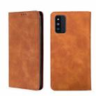 For Samsung Galaxy F52 5G Skin Feel Magnetic Horizontal Flip Leather Phone Case(Light Brown) - 1