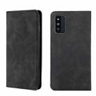 For Samsung Galaxy F52 5G Skin Feel Magnetic Horizontal Flip Leather Phone Case(Black) - 1