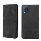 For Samsung Galaxy M12/F12 Skin Feel Magnetic Horizontal Flip Leather Phone Case(Black) - 1