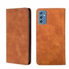 For Samsung Galaxy M52 5G Skin Feel Magnetic Horizontal Flip Leather Phone Case(Light Brown) - 1