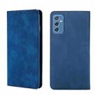 For Samsung Galaxy M52 5G Skin Feel Magnetic Horizontal Flip Leather Phone Case(Blue) - 1