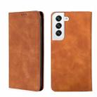 For Samsung Galaxy S22 5G Skin Feel Magnetic Horizontal Flip Leather Phone Case(Light Brown) - 1