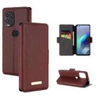 For Motorola Moto G100 MUXMA MX115 Cross Texture Oil Edge Flip Leather Phone Case(Red) - 1