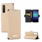 For Sony Xperia 5 II MUXMA MX115 Cross Texture Oil Edge Flip Leather Phone Case(Gold) - 1