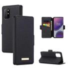 For OnePlus 8T MUXMA MX115 Cross Texture Oil Edge Flip Leather Phone Case(Black) - 1