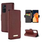 For OnePlus 9 MUXMA MX115 Cross Texture Oil Edge Flip Leather Phone Case(Red) - 1