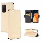 For OnePlus 9 MUXMA MX115 Cross Texture Oil Edge Flip Leather Phone Case(Gold) - 1