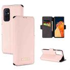 For OnePlus 9 MUXMA MX115 Cross Texture Oil Edge Flip Leather Phone Case(Pink) - 1