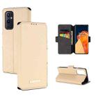 For OnePlus 9 Pro MUXMA MX115 Cross Texture Oil Edge Flip Leather Phone Case(Gold) - 1