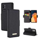 For OnePlus 9R MUXMA MX115 Cross Texture Oil Edge Flip Leather Phone Case(Black) - 1