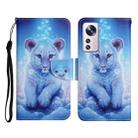 For Xiaomi 12 Lite Colored Drawing Pattern Flip Leather Phone Case(Little Leopard) - 1