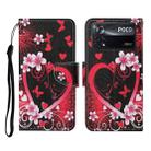 For Xiaomi Poco X4 Pro 5G Colored Drawing Pattern Flip Leather Phone Case(Red Heart) - 1