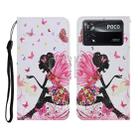 For Xiaomi Poco X4 Pro 5G Colored Drawing Pattern Flip Leather Phone Case(Dancing Girl) - 1