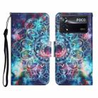 For Xiaomi Poco X4 Pro 5G Colored Drawing Pattern Flip Leather Phone Case(Star Mandala) - 1