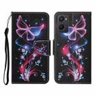 For OPPO A96 4G / Realme 9i Colored Drawing Pattern Flip Leather Phone Case(Fluorescent Butterfly) - 1