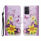 For OPPO A96 4G / Realme 9i Colored Drawing Pattern Flip Leather Phone Case(Yellow Flower Butterfly) - 1