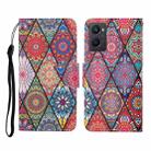 For OPPO A96 4G / Realme 9i Colored Drawing Pattern Flip Leather Phone Case(Diamond Totem) - 1