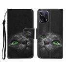 For OPPO Find X5 Colored Drawing Pattern Flip Leather Phone Case(Black Cat) - 1