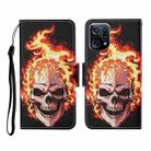 For OPPO Find X5 Colored Drawing Pattern Flip Leather Phone Case(Flame Skull) - 1