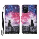 For OPPO Find X5 Colored Drawing Pattern Flip Leather Phone Case(Star Sky Cat) - 1