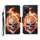 For OPPO Find X5 Pro Colored Drawing Pattern Flip Leather Phone Case(Flame Skull) - 1